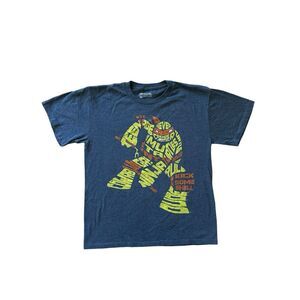 Teenage Mutant Ninja Turtles Kid's Blue T Shirt Size XL Cotton/Polyester‎